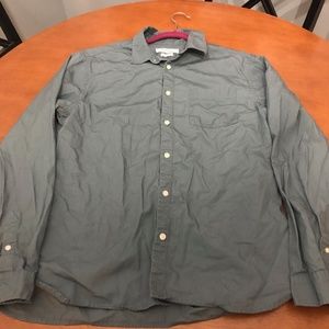 Urban Outfitters Grey Blue Button Up Shirt